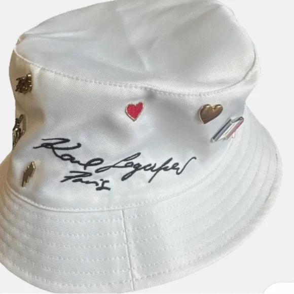 Karl Lagerfeld White Bucket Hat with Pins Karl Lagerfeld Studded Hats for Women | Mercari main image 4